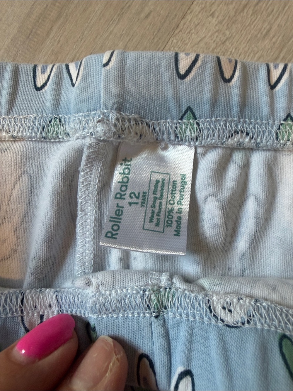 Roller Rabbit Light Blue Bunny Pajama Set size 12 - Picture 4 of 4